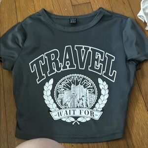 Gray Graphic Travel T-Shirt